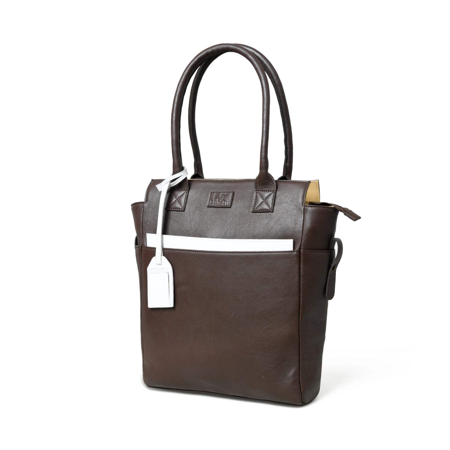 Chestnut Charm Brown Leather Tote - Classy Leather Bags - Flyclothing LLC
