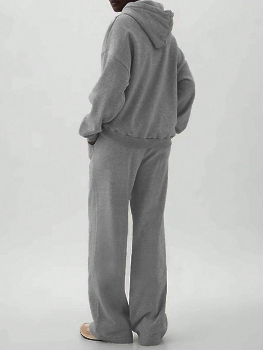 Devine Long Sleeve Hooded Jumpsuit with Pockets - Trendsi