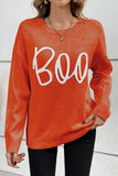 BOO Round Neck Long Sleeve Sweater - Trendsi - Flyclothing LLC