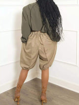 Pleated Detail High Waist Shorts - Trendsi - Flyclothing LLC