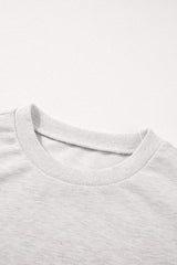 Rhinestone Pearl Detail Round Neck Puff Sleeve Top - Trendsi - Flyclothing LLC