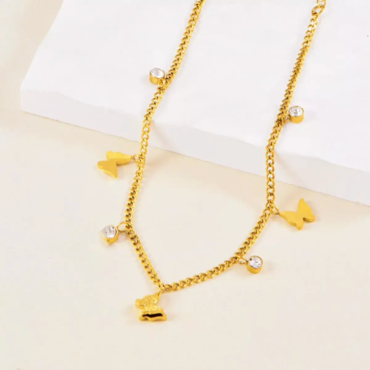 18K Gold-Plated Butterfly Charm Anklet Bracelets - Trendsi - Flyclothing LLC
