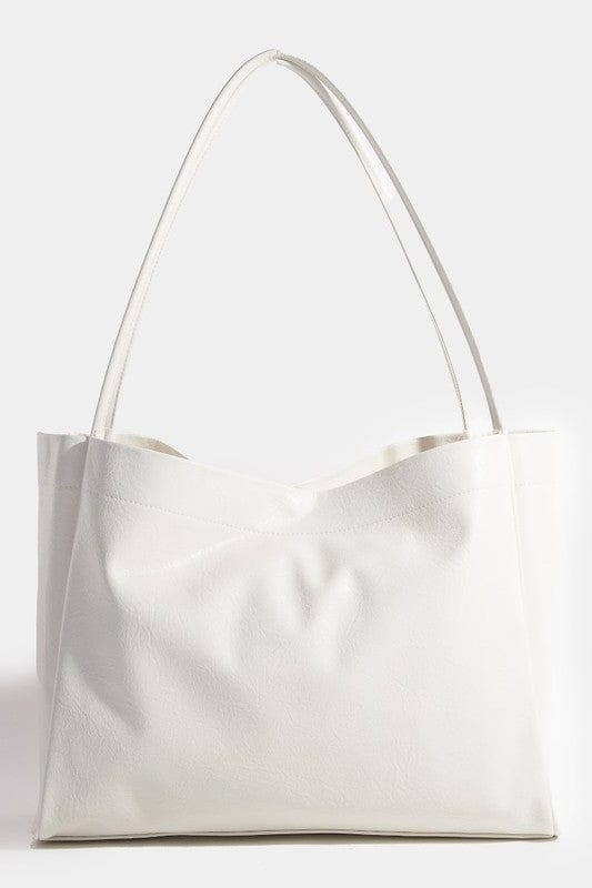Fame Faux Leather Tote Bag - Trendsi