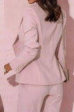 Full Size Lapel Collar Long Sleeve Blazer and Pants Set Plus Size - Trendsi