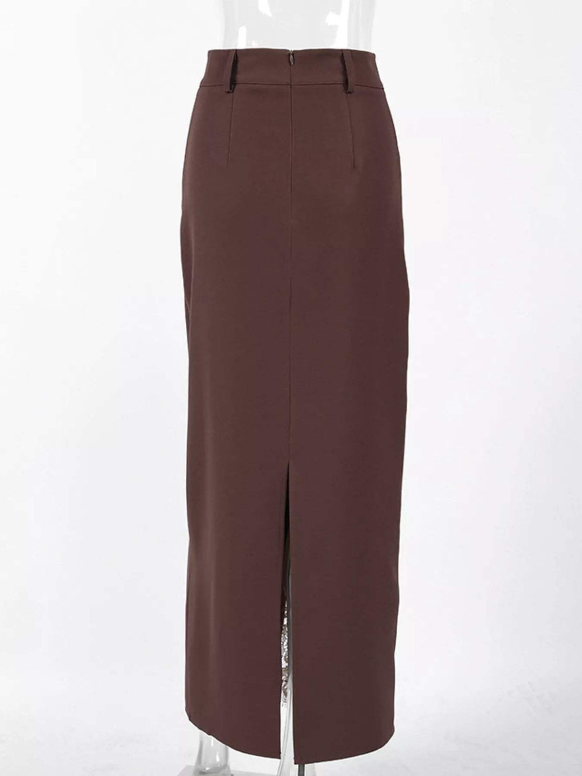 Elegant Lace-Trimmed Slit A-Line Skirt - Trendsi - Flyclothing LLC