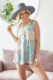 BiBi Multi Color Flower Printed Tank with Contrast Band - Trendsi - Flyclothing LLC