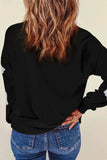 Glitter Round Neck Long Sleeve Sweatshirt - Trendsi - Flyclothing LLC