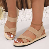Crisscross Open Toe Flat Sandals - Trendsi - Flyclothing LLC