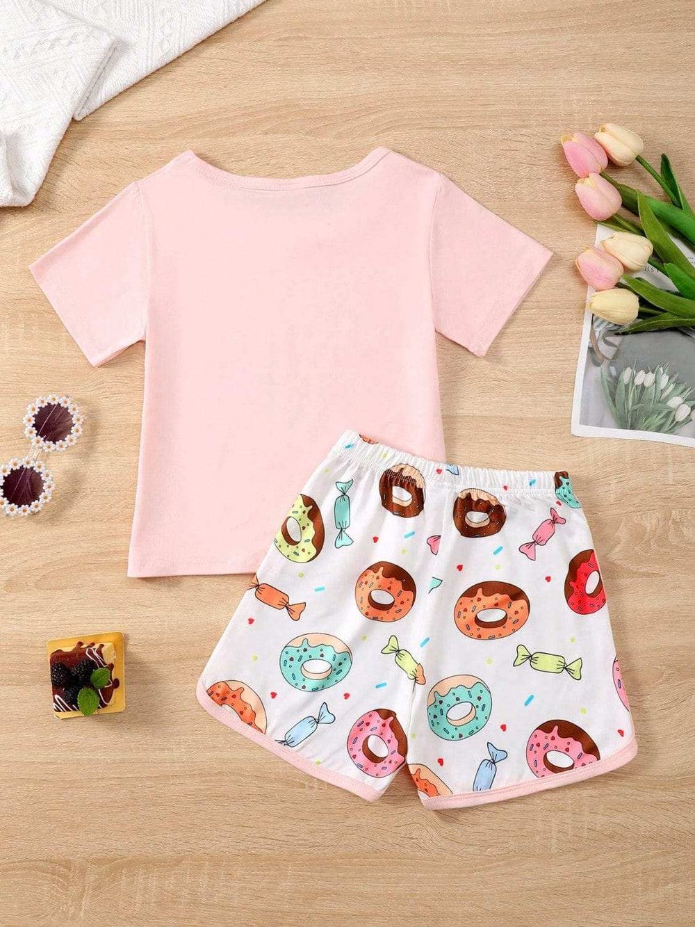 Children's Donut Round Neck Top and Pants Set - Trendsi - Flyclothing LLC