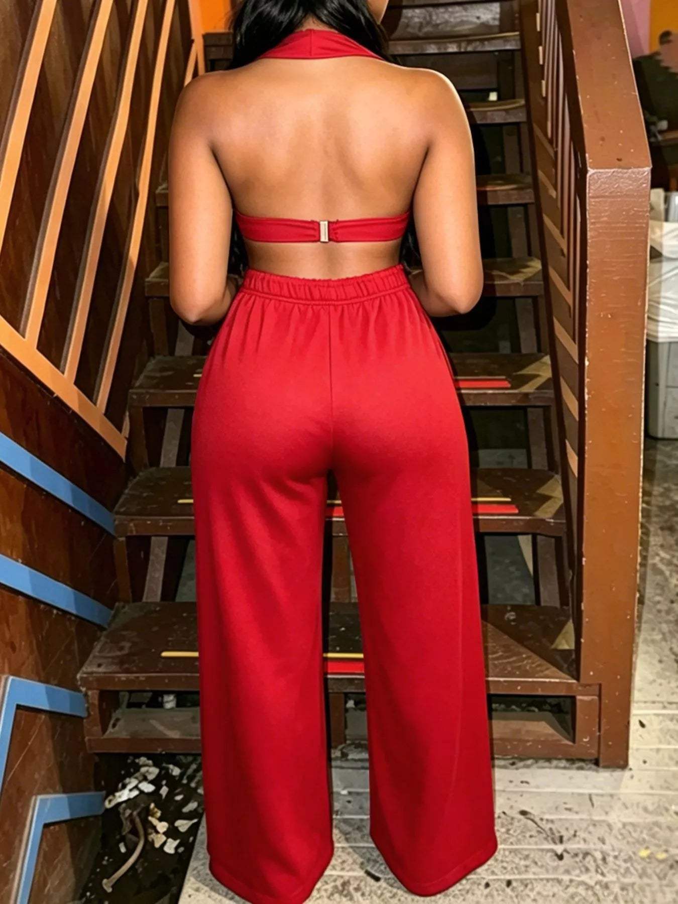 Eyelet Crop Top and Wide-Leg Pants Set - Trendsi - Flyclothing LLC