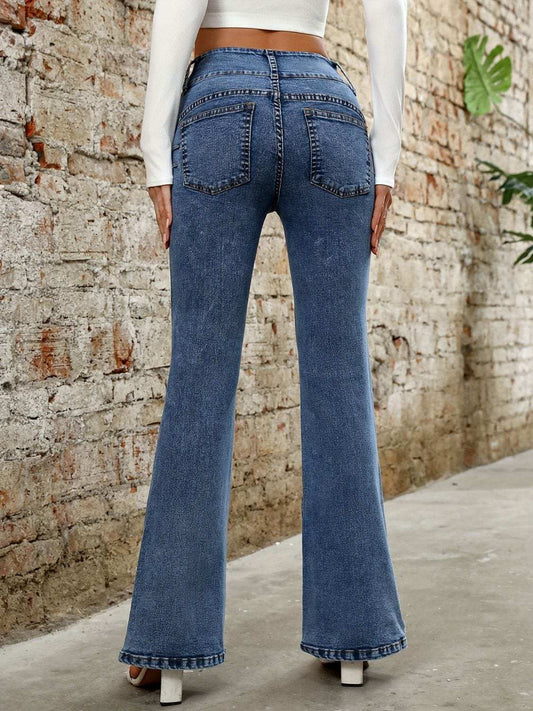 Bootcut Jeans with Pockets - Trendsi - Flyclothing LLC