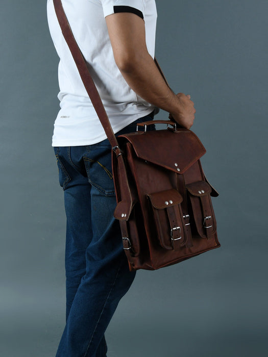 The Pre-Historic Convertible - Classy Leather Bags - Flyclothing LLC