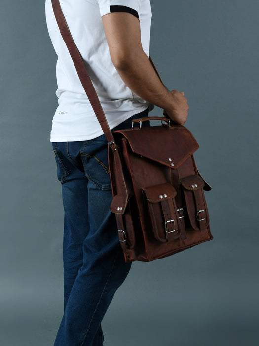 The Pre-Historic Convertible - Classy Leather Bags - Flyclothing LLC