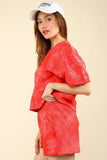 VERY J Quilted Washed Crop Top and Shorts Set - Trendsi