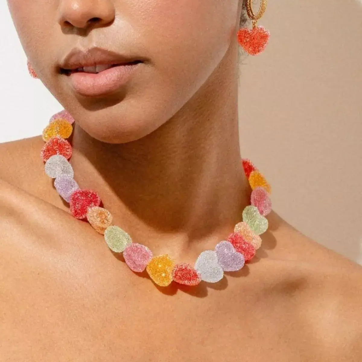 Colorful Resin Heart Necklace - Trendsi - Flyclothing LLC