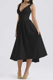 Ruched V-Neck Sleeveless Dress with Pockets - Trendsi - Flyclothing LLC