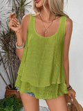 Wide Strap Layered Tank - Trendsi - Flyclothing LLC