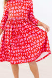 Hearts & Hugs 3/4 Sleeve Pocket Twirl Dress - Mila & Rose ® - Flyclothing LLC