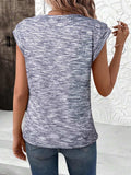 Heathered Round Neck Cap Sleeve T-Shirt - Trendsi - Flyclothing LLC
