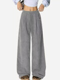 Casual Corduroy Wide Leg Pants - Trendsi - Flyclothing LLC