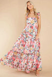 Floral Square Neck Wide Strap Maxi Dress - Trendsi - Flyclothing LLC