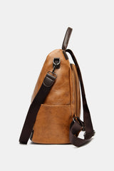 PU Leather Large Backpack Bag - Trendsi