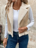 Zip Up Sherpa Vest Coat - Trendsi