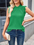 Lovelet Fringe Mock Neck Sweater Vest - Trendsi