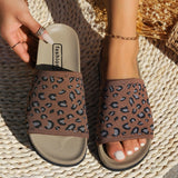 Leopard Open Toe Sandals - Trendsi