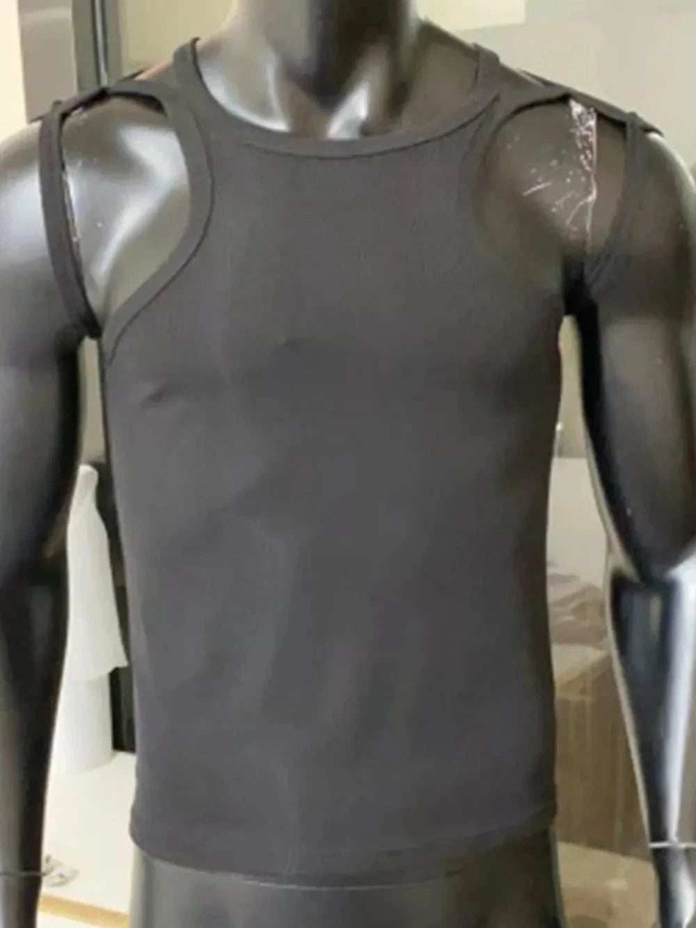 Men's Full Size Cutout Round Neck Tank Plus Size - Trendsi - Flyclothing LLC