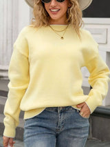 Bow-Back Round Neck Sweater - Trendsi - Flyclothing LLC