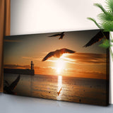 Birds On Magical Sunrise Canvas Wall Art - Tailored Canvases - Flyclothing LLC