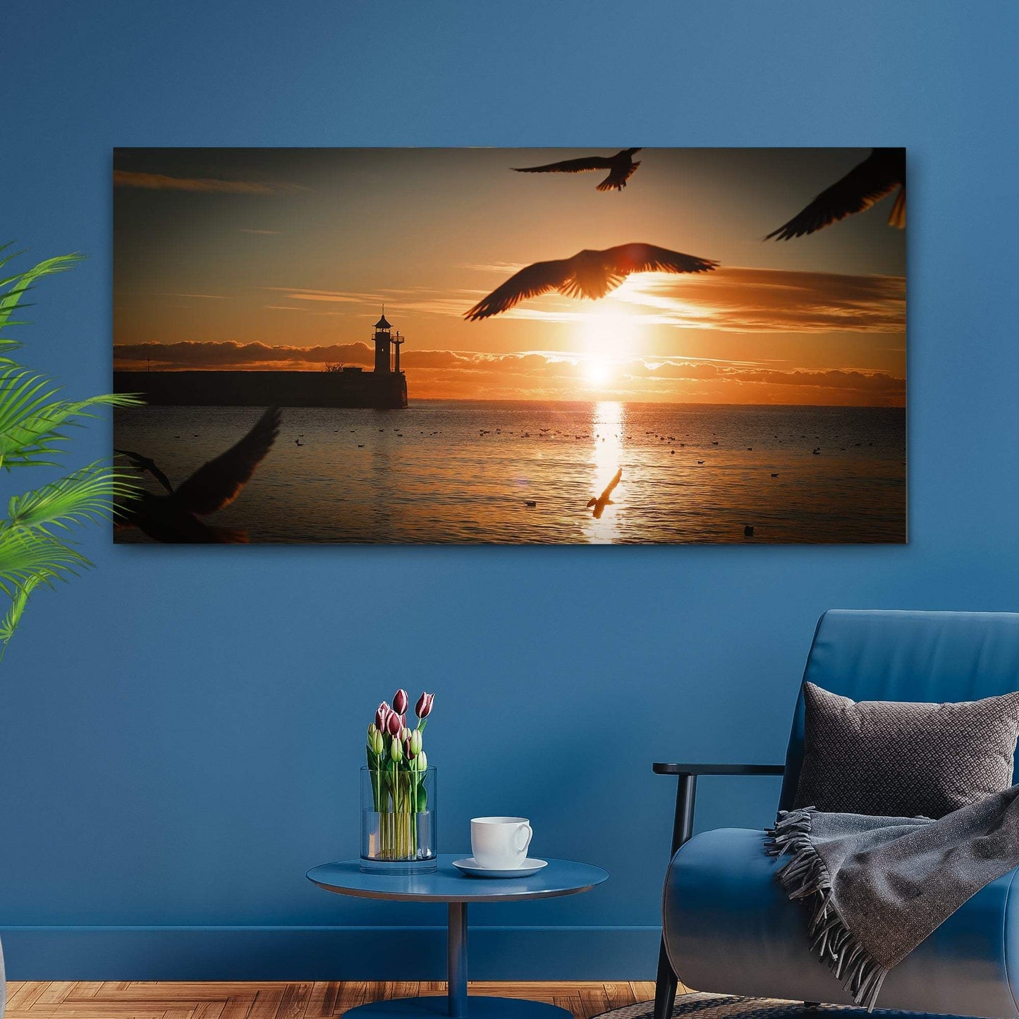 Birds On Magical Sunrise Canvas Wall Art - Tailored Canvases - Flyclothing LLC