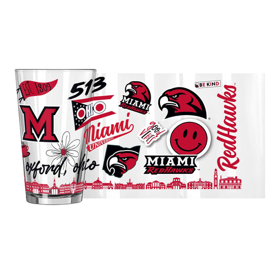 Miami Ohio 16oz Native Pint Glass - Logo Brands - Flyclothing LLC