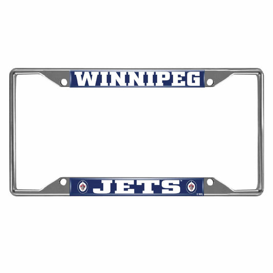 Winnipeg Jets Chrome Metal License Plate Frame, 6.25in x 12.25in