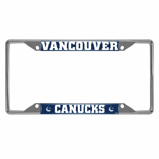 Vancouver Canucks Chrome Metal License Plate Frame, 6.25in x 12.25in