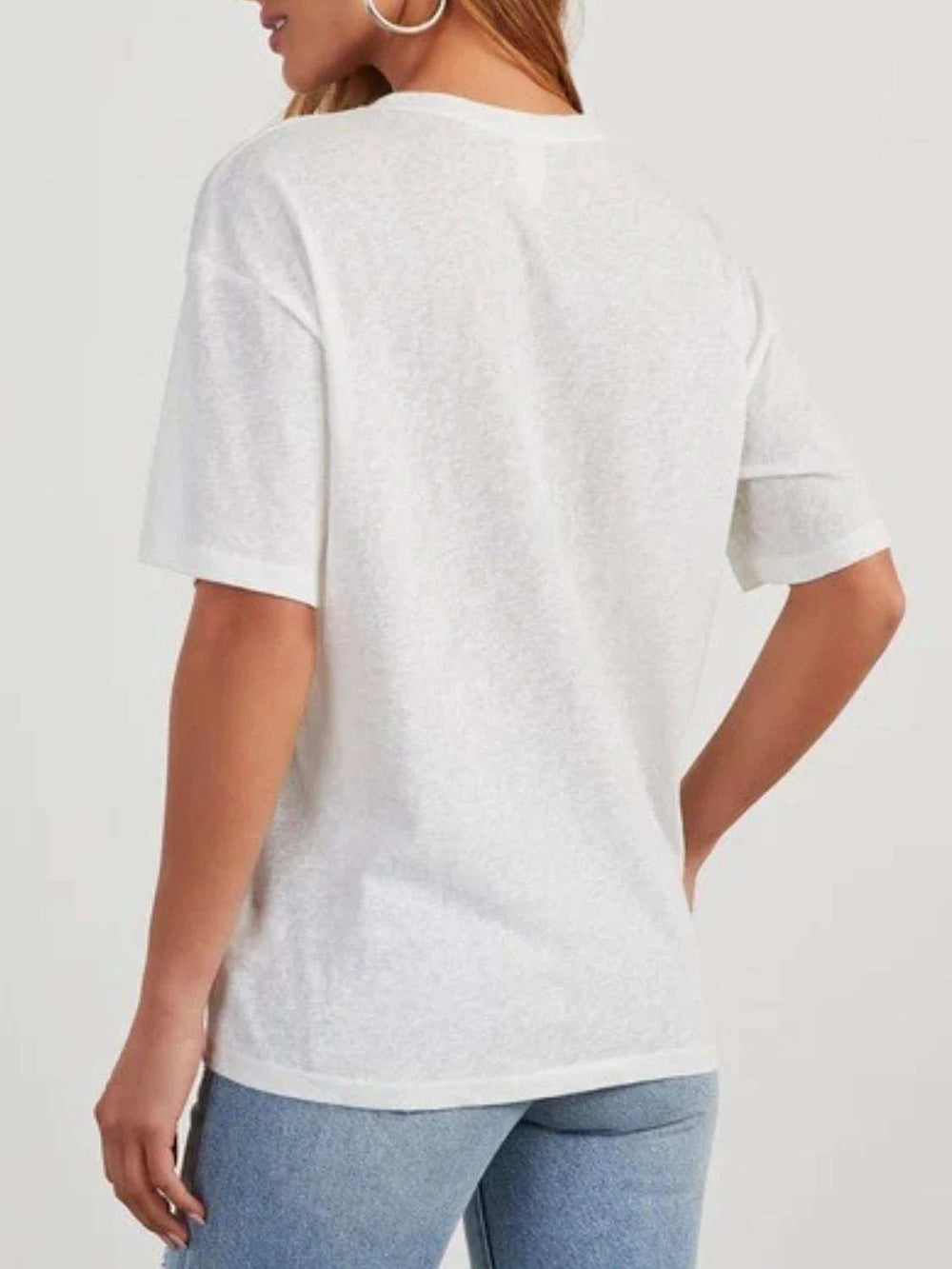 Round Neck Half Sleeve T-Shirt - Trendsi - Flyclothing LLC