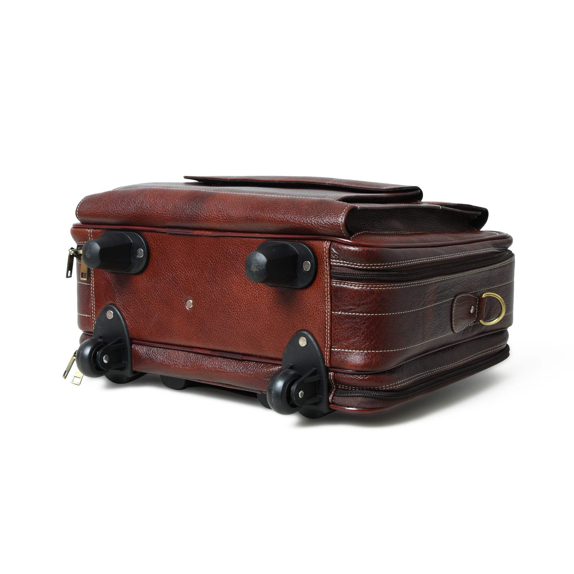 Wanderer Leather Trolly Suitcase Bag - Classy Leather Bags - Flyclothing LLC
