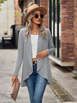 Open Front Long Sleeve Cardigan - Trendsi - Flyclothing LLC