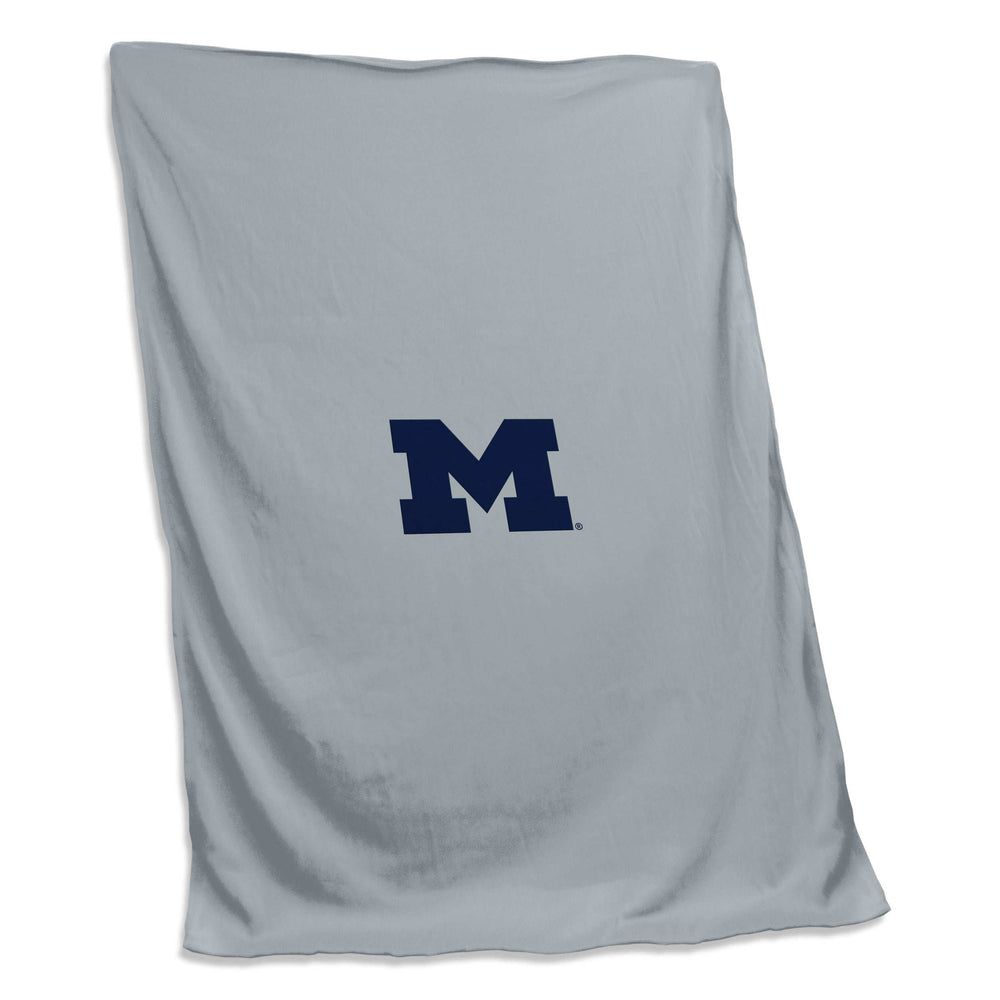 Michigan Gray Screened Sweatshirt Blanket - Logo Brands - Flyclothing LLC