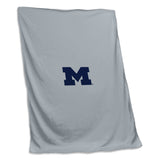 Michigan Gray Screened Sweatshirt Blanket - Logo Brands - Flyclothing LLC
