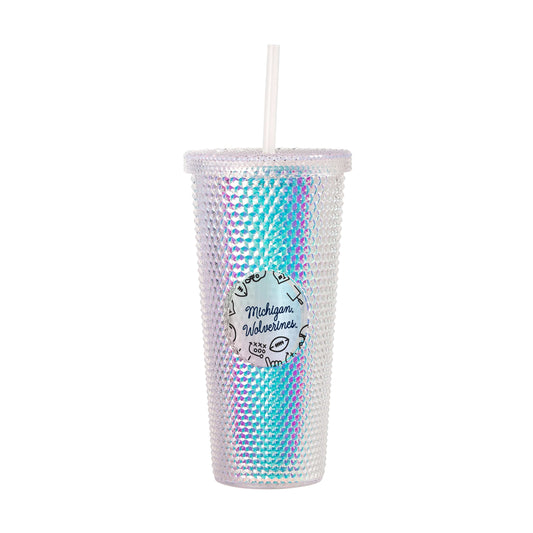 Michigan 24oz Playmaker Iridescent Stud Tumbler - Logo Brands - Flyclothing LLC