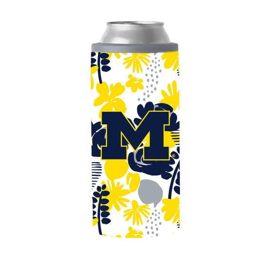 Michigan 12oz Floral Slim Can Coolie - Logo Brands - Flyclothing LLC