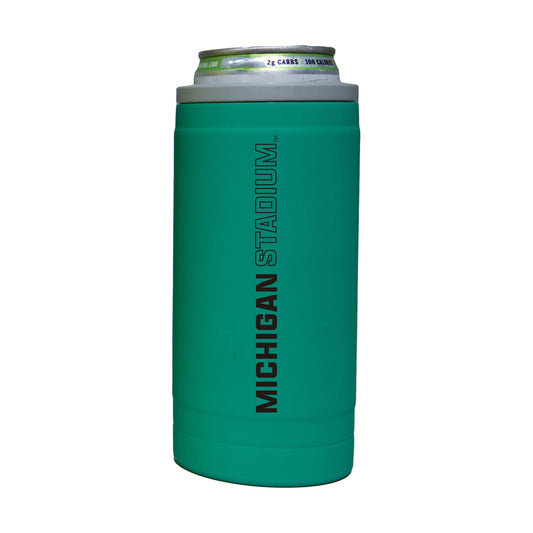 Michigan 12oz Optic Stacked Soft Touch Slim Coolie - Logo Brands - Flyclothing LLC