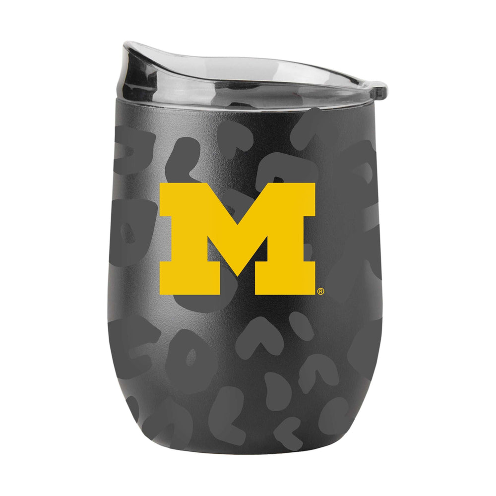Michigan Leopard 16oz Black Powdercoat Curved Beverage - Logo Brands - Flyclothing LLC