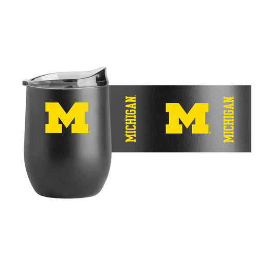 Michigan 16oz Black Powder Coat Curved Beverage - Logo Brands - Flyclothing LLC