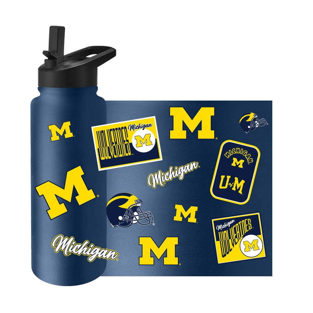 Michigan Navy 34oz Dreamweave Quencher Bottle - Logo Brands - Flyclothing LLC