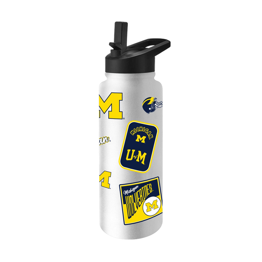 Michigan White 34oz Dreamweave Quencher Bottle - Logo Brands - Flyclothing LLC