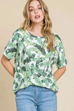 BOMBOM Lightweight Printed Round Neck Short Sleeve T-Shirt - Trendsi