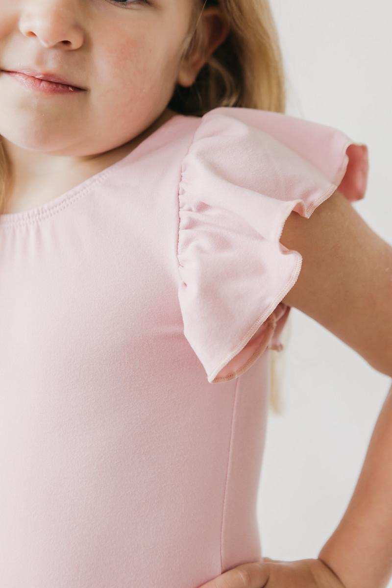 Vintage Pink S/S Flutter Sleeve Leotard - Mila & Rose ® - Flyclothing LLC